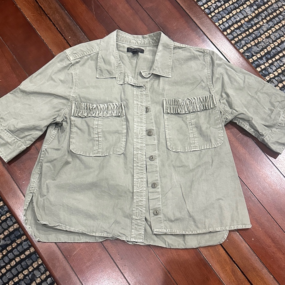 J. Crew Casual Olive Button Down Shirt
